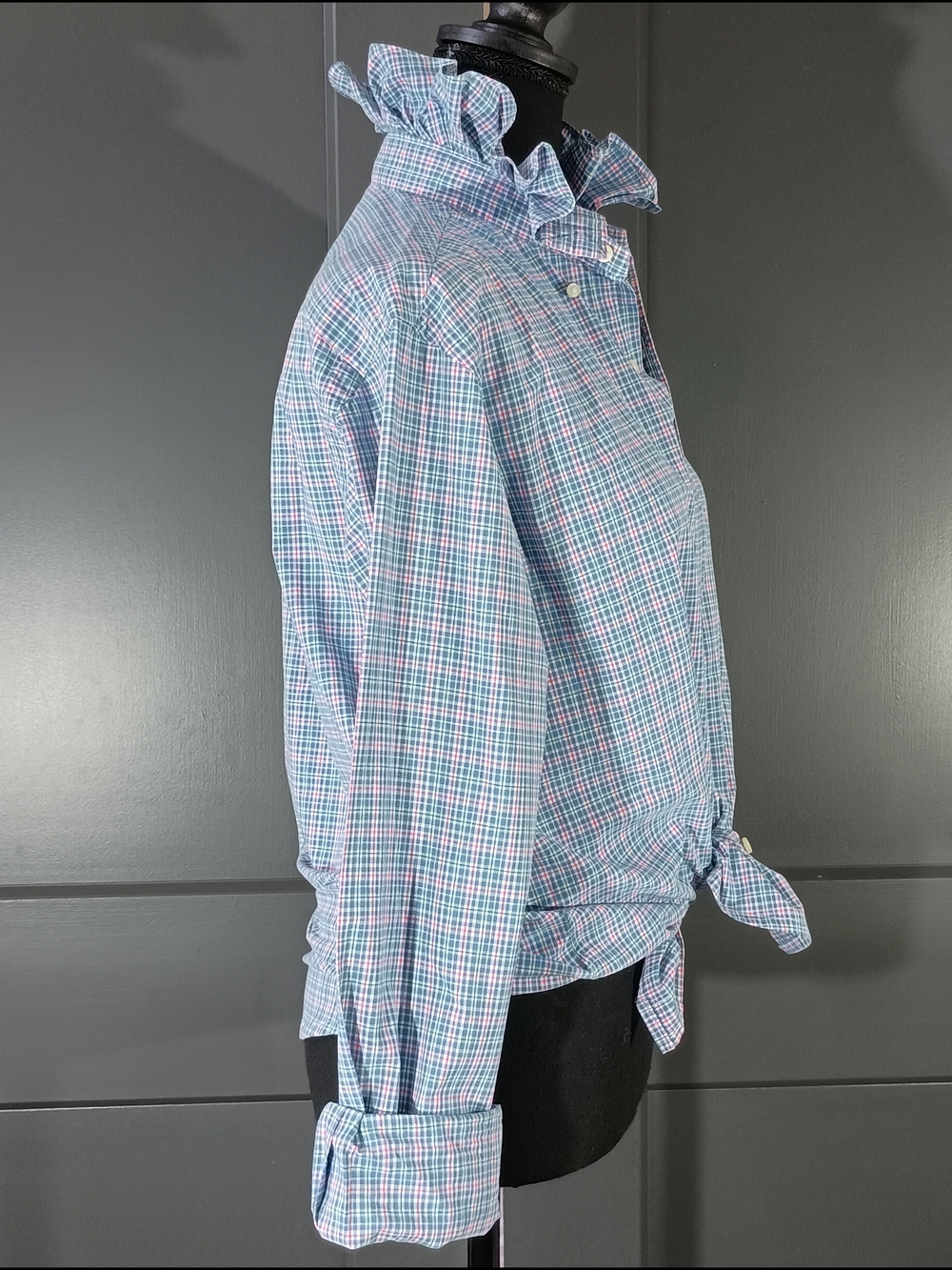 Upcycled Women's Ralph Lauren Ruffled Collar Shirt - Picture 6 of 8